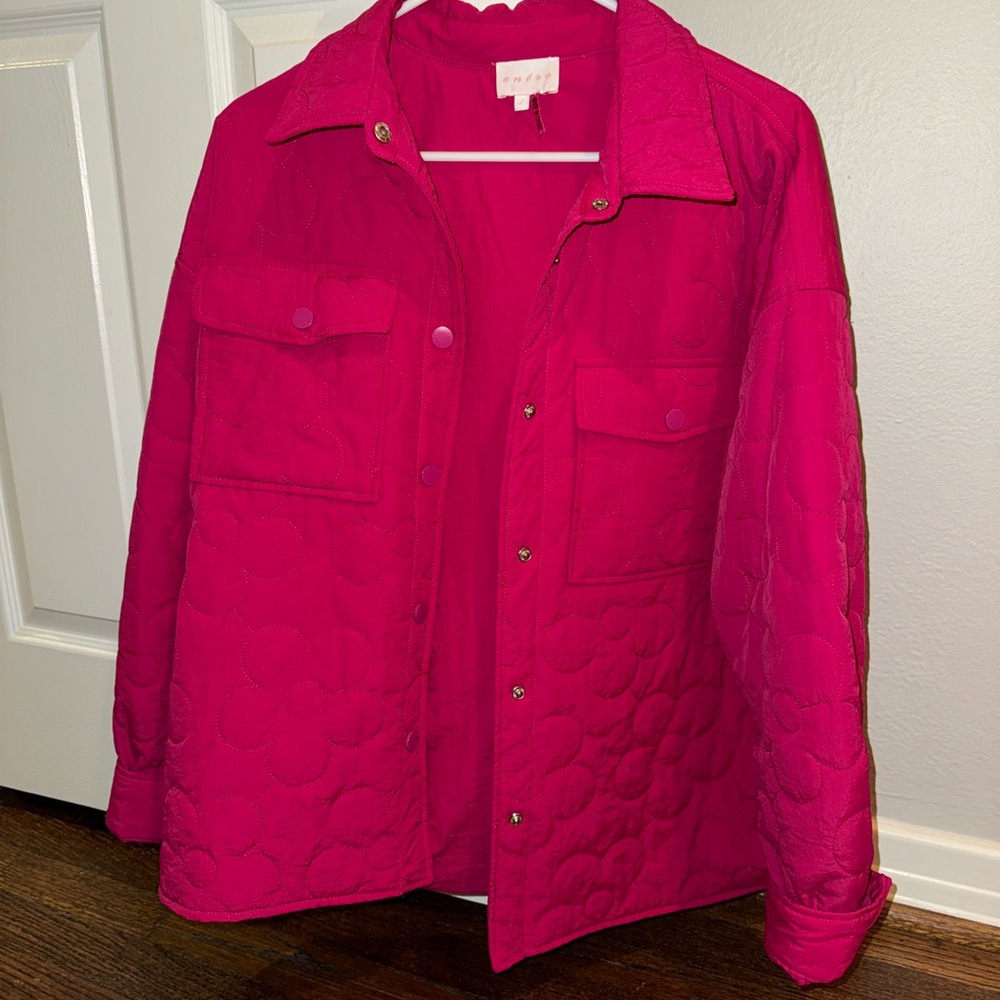 Pink quilted jacket